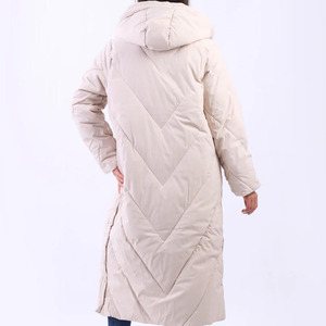 Chaqueta Larga Acolchada con Capucha para Mujer, con Ribete de Piel, Manga Larga, Abrigo de Invierno, Relleno Grueso de Poliéster, Cierre de Cremallera - Product Image 3
