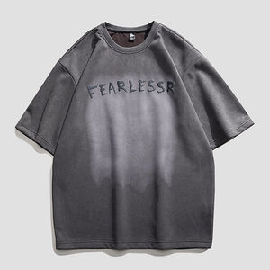 Camiseta de Hombre Personalizada con Estampado Hip Hop, Estilo Vintage, Cuello Redondo, para Uso en Exteriores, Lavada con Ácido, de Algodón - Product Image 3