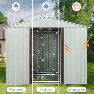 Casetta da Giardino in Metallo Bianca 1,8m x 1,5m per Organizzazione Ottimale ed Estetica - Product Image 4
