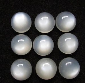 Cabochon de pierre de lune arc-en-ciel blanc naturel de qualité, rond, à dos plat, pierre précieuse en vrac, certifié par un tiers, pour la fabrication de bijoux - Product Image 5