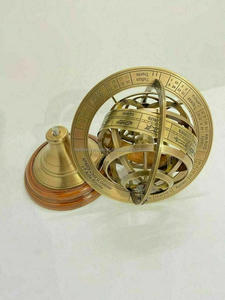 Globe céleste en laiton laiton antique 8 "sphère militaire nautique avec base en bois décor article décor nautique en laiton - Product Image 4