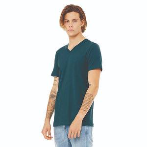 เสื้อยืดคอกลม OEM สีเขียวอมฟ้าเข้ม รุ่น Essential Unisex - ผ้าฝ้าย Airlume 100%, น้ำหนัก 4.2 ออนซ์, 32 เส้นด้ายเดี่ยว - Product Image 2