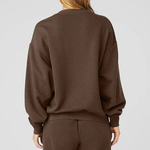 Sudaderas cálidas de invierno para mujer, sudaderas informales con logo, tops holgados en negro y blanco, sudadera informal de moda para mujer - Product Image 2