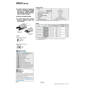 SMC Pneumatics Air Gripper MHC2-20S <b>Pneumatic</b> <b>Parts</b> - Product Image 3