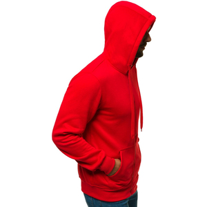 OEM Clush Industries Men's Custom <b>Red</b> <b>Hoodie</b> Wholesale Polyester/Cotton Fleece Breathable Quick Dry Winter Street Sweatshirt - Product Image 4