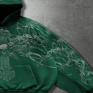 Ensemble sweat à capuche zippé et pantalon de survêtement Y2K pour homme, personnalisé, en coton épais 350g, coupe oversize, style streetwear brodé, vente en gros - Product Image 3