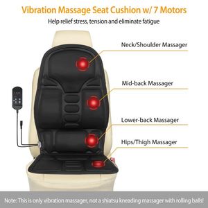 Coussin de siège de voiture massant électrique avec 8 modes de vibration, 3 niveaux d'intensité, fonction chauffante pour le dos, pour sièges de voiture modifiés - Product Image 2