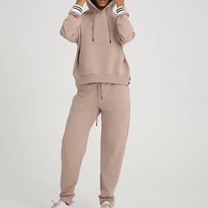 Oem Service Fall Winter Solid Vintage Plus Size Sportswear <b>Tracksuit</b> Custom Made Embroidered Lace 100% Cotton Fleece 2 Piece - Product Image 4