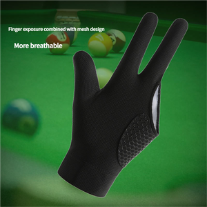 ถุงมือฝึกซ้อมแบบครึ่งนิ้วสำหรับผู้ชาย ถุงมือบิลเลียด 3 นิ้วแบบปรับแต่งได้ ถุงมือสนุกเกอร์สำหรับนักยิงคิว คุณภาพดีที่สุด - Product Image 5