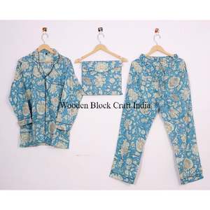 Ensembles de pyjamas floraux 100% coton pour femmes, respirants, nouveau style pour un confort ultime pour se détendre et dormir à la maison au printemps - Product Image 2