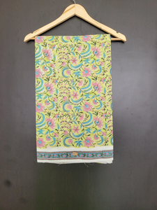 Tela de algodón con estampado floral a mano, suave y ligera, material para confección de vestidos, tela india con estampado a bloques, tela para hacer vestidos - Product Image 5