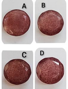 หินควอตซ์สตรอเบอร์รี่สีแดงทรงกลมเจียระไนแบบเหลี่ยมคม ขนาด 20*20*6 มม. 15*15*6 มม. 12*12*6 มม. อัญมณีธรรมชาติ 100% - Product Image 5