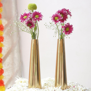 Vase à fleurs en métal doré, support décoratif artistique pour exposition florale, accent de table haut de gamme pour salon de maison de luxe - Product Image 5