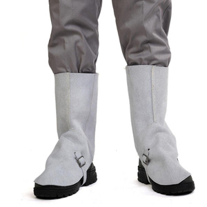 Couvre-chaussures de sécurité en cuir de vachette pleine fleur de qualité supérieure, résistants à l'abrasion, à la chaleur et aux flammes, pour travaux lourds - Product Image 3