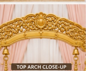 Columpio nupcial dorado con sillas a juego para novios, ideal para eventos Walima, columpio nupcial musulmán para decoración de escenarios de bodas de destino - Product Image 4