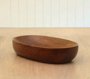 Assiette ovale en bois fabriquée à la main Fabricant d'articles de service à salade Vente en gros vente directe en usine - Product Image 1