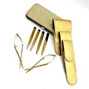Ensemble de pinces à sourcils RMI Custom Gold Plasma, pointe fine, pinces à sourcils et étui magnétique et pochette en cuir - Product Image 6