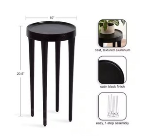 Table de bar ronde minimaliste, design fin à quatre pieds, plateau surélevé, empreinte compacte, construction durable, idéale pour les espaces de vie modernes - Product Image 6