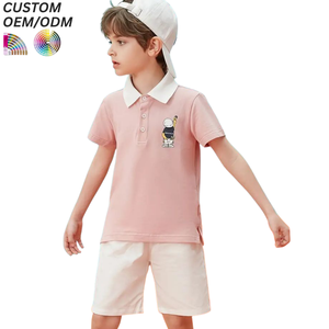 Polo décontracté tricoté à col en V et manches courtes personnalisé pour garçons – Idéal pour l'été, l'entraînement en équipe, l'impression sportive et l'uniforme scolaire - Product Image 3