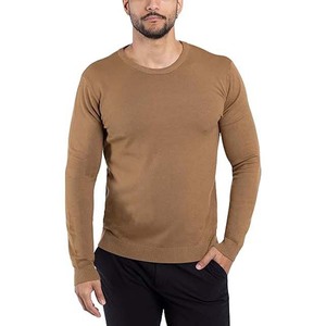 Pull-over en tricot à col rond pour homme, coupe slim, couleur unie, manches longues, décontracté, en vente - Product Image 2