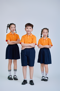 เสื้อโปโลโรงเรียนประถม FMF สีส้มสำหรับเด็กผู้ชาย – เสื้อชุดนักเรียนเด็กผ้าถักโพลีเอสเตอร์สแปนเด็กซ์ 50D น้ำหนักเบา - Product Image 4