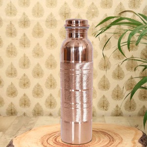 Hand Hammered 100% Pure Copper <b>Water</b> <b>Bottle</b> New Design <b>Water</b> <b>Bottle</b> for Home Office School Workout Gym <b>Running</b> Yoga 1 Ltr - Product Image 6