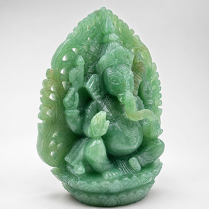 Statue de Ganesha en jade australien sculptée à la main, jade vert naturel, idole du dieu hindou, grande décoration spirituelle pour la maison - Product Image 3