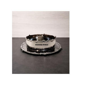 Bol à chocolat en acier inoxydable avec assiette, dernière collection Ramadan, bol à bonbons, décoration de table, bol à chocolat design - Product Image 1