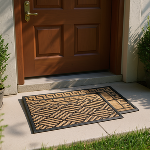 Tappeto Rettangolare Sahara Marrone con Design Geometrico per Esterni e Interni Antiscivolo in Fibra di Cocco 19037 - Product Image 3