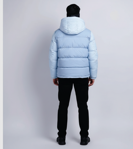 Veste bomber d'hiver en toile, logo personnalisé sur le devant, haute qualité, coupe-vent à capuche pour homme, vente en gros - Product Image 3