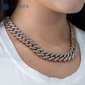 LOISTA Rose Gold Plated <b>Statement</b> <b>Necklace</b> With Crystal Rhinestones Geometric Link Chain Unisex Luxury Jewelry - Product Image 6