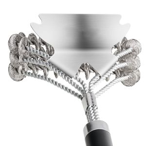 Spazzola Raschietto per Barbecue in Acciaio Inossidabile con Filo Intrecciato, Utensili per Griglie Esterne con Spazzole Senza Setole per Griglie in Porcellana - Product Image 4