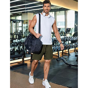 Pantalones Cortos Deportivos para Hombre, Color Verde Oliva, Antiarrugas, de Poliéster, Secado Rápido, con Bolsillos Laterales, Ligeros, para Entrenamiento - Product Image 5