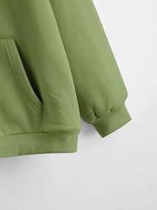 Sweat à capuche pour homme, couleur unie, avec fermeture éclair, poches latérales et cordons de serrage, dernière collection, prix de gros - Product Image 4