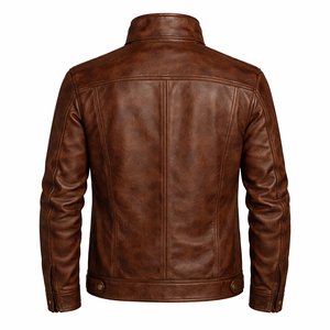 Chaqueta de Cuero Original Personalizada de Alta Calidad para Hombre, Chaqueta de Motociclista de Cuero Vacuno Genuino con Logotipo Personalizado OEM - Product Image 4