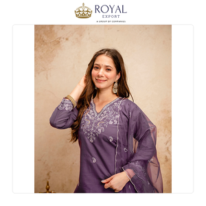 Ropa pakistaní de diseñador de excelente calidad, nueva, de Chanderi con bordados, conjunto de Kurti y pantalón para bodas y fiestas. - Product Image 5