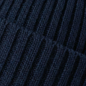Unisex Solid Color Beanie <b>Hat</b> 100% Acrylic Winter Cap Casual Style for Adults <b>Navy</b> Blue Ribbed Knit Design - Product Image 6
