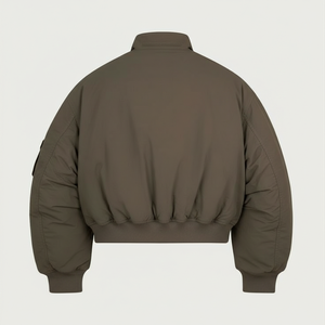 Chaqueta Bomber de Alta Calidad para Hombre con Cierre de Cremallera, Diseño Personalizado, Cuello Alto y Tela de Lona para Invierno, Venta al Por Mayor - Product Image 2