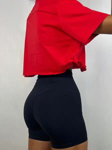 Custom Wholesale Women Crop Top Sports 100% Cotton Oversized Crop T Shirt for Women Crewneck Tee OEM Private Label - Product Image 3