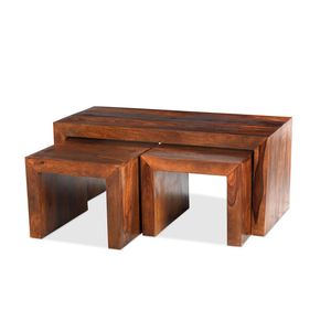 Modern Eco-Friendly Wooden Nesting <b>Table</b> Set Smooth Finish | Handmade Work | Bulk Wholesale Supply for Housewarming Birthday - Product Image 1