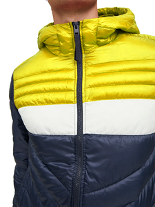 ALLIGNED INDUSTRY Manteau matelassé réversible pour homme, beige, à capuche, avec fermeture éclair, col montant, décontracté, écologique - Product Image 4