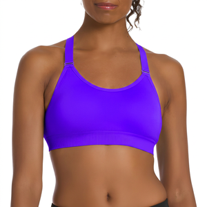 Soutien-gorge de sport turquoise côtelé à compression pour femme, idéal pour le yoga - Product Image 5