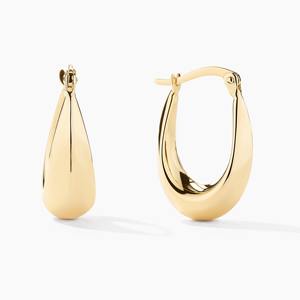 Pendientes de Aro Gruesos en Forma de Lágrima de Oro de 14K, Joyería Elegante y Atrevida para Uso Diario, Regalo para Mujer, 9K, 10K, 14K, 18K - Product Image 4