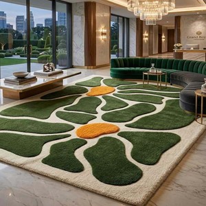 Tapis moderne de luxe à motif floral, tissé à la main, doux et moelleux, antidérapant, pour salon, chambre, hall d'hôtel - Product Image 6