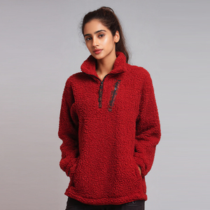 เสื้อแจ็คเก็ตขนเฟลซเชอร์ปาแบบไหล่ตกสำหรับผู้หญิง เสื้อแจ็คเก็ตขนเฟลซเชอร์ปาสำหรับฤดูหนาว เสื้อแจ็คเก็ตขนเฟลซเชอร์ปาแบบคอตั้งติดซิปสำหรับผู้หญิง - Product Image 2