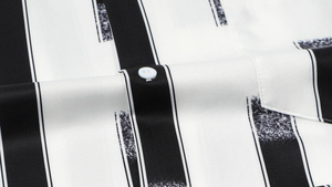 Chemise décontractée à manches courtes rayée blanche pour homme, coupe classique, tissu tissé imprimé - Product Image 4