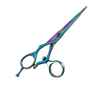 Tijeras Profesionales de Titanio para Cortar el Cabello, Tijeras de Peluquería de Acero Inoxidable, Mango Inclinado, Tensión Ajustable - Product Image 1