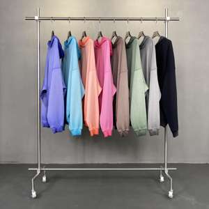 Sudadera con capucha personalizada 100% algodón, lavada al ácido, oversize, de felpa gruesa, estilo vintage, para hombre, corte holgado, color piedra. - Product Image 1