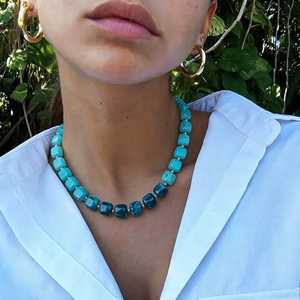 Collier bohème multi-couches noué à la main Zooying, perles en résine et acrylique en forme de nuage, bijou fantaisie exagéré pour femme, Noël - Product Image 5