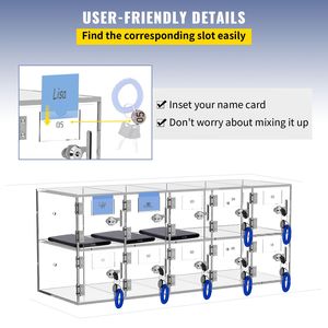 Armadietto a Muro con 10 Scomparti in Acrilico per Cellulari, con Serrature e Chiavi, per Ufficio, Aula, Palestra - Product Image 6